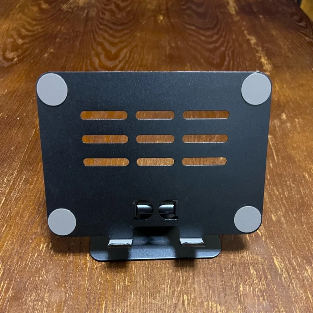 Adjustable Black Folding Laptop & Tablet Stand with 360° Rotation - Picture 2 of 5